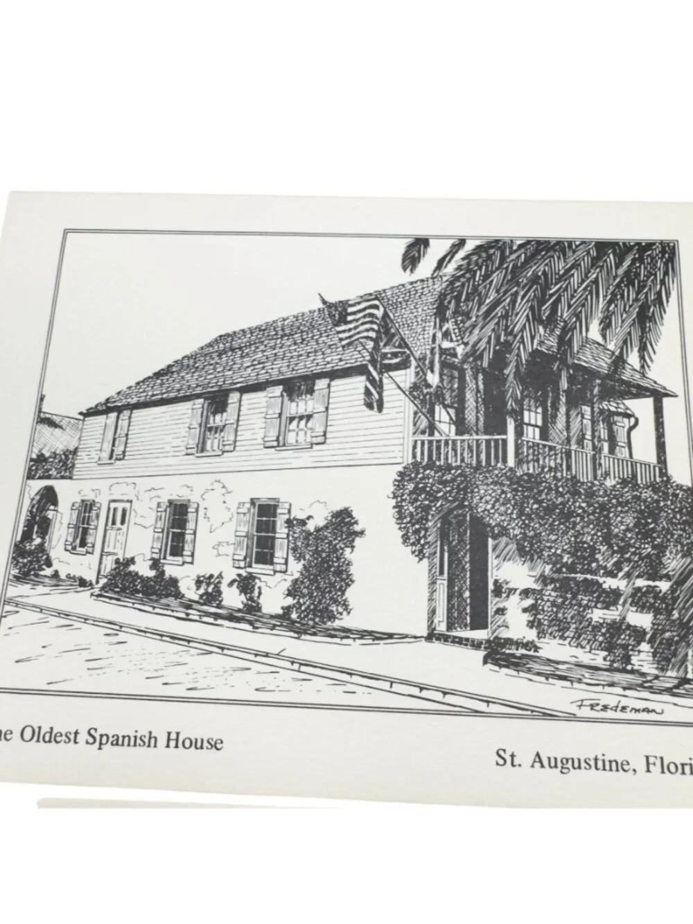 Historic St. Augustine Notes Chris Fredeman 1969 Set Of 12 Sketch Cards Box